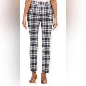 Black and White Straight Leg Plaid Jumpsuit